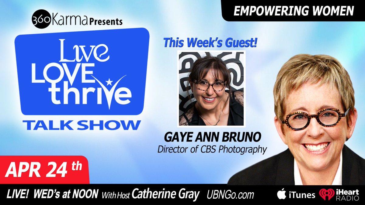 sheangelsinvest's tweet photo. On this week's episode of #LiveLoveThrive, guest @qtebrat joins host Catherine Gray. Gaye is host of the 'Between the Sheets' #podcast. Listen live Wednesday at noon at https://t.co/MmKGLEhTXI, Click Channel 2. #360karma https://t.co/BySm27v7sm