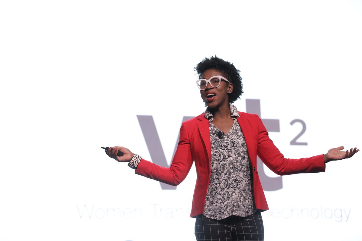 Loved being on stage at #wt2sv this morning introducing our fabulous opening keynote speaker @jovialjoy. Loved her perspective of infusing compassion into computation!