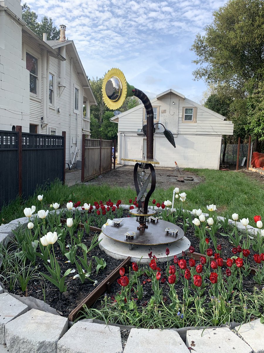 Proudly presenting my kinetic and interactive metal sculpture entitled “Temporal Compass” in Napa, CA #napaart #temporalcompass #dna #heart