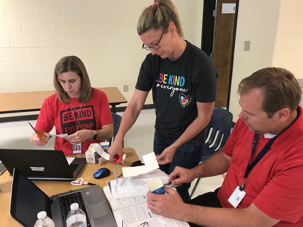 Creating pentomino nets from milk cartons.  The 3D to 2D struggle is real for adults. ⁦<a href="/DrBrianLack/">p Lack</a>⁩ ⁦⁦@SFMSBen⁩ ⁦@PowellFoCo⁩ #forsythpln <a href="/Laurie86510341/">Laurie Adkins</a> <a href="/crystal/">crystal</a>.ravenclaw ⁦<a href="/WilliamsJenL/">Jennifer Williams</a>⁩