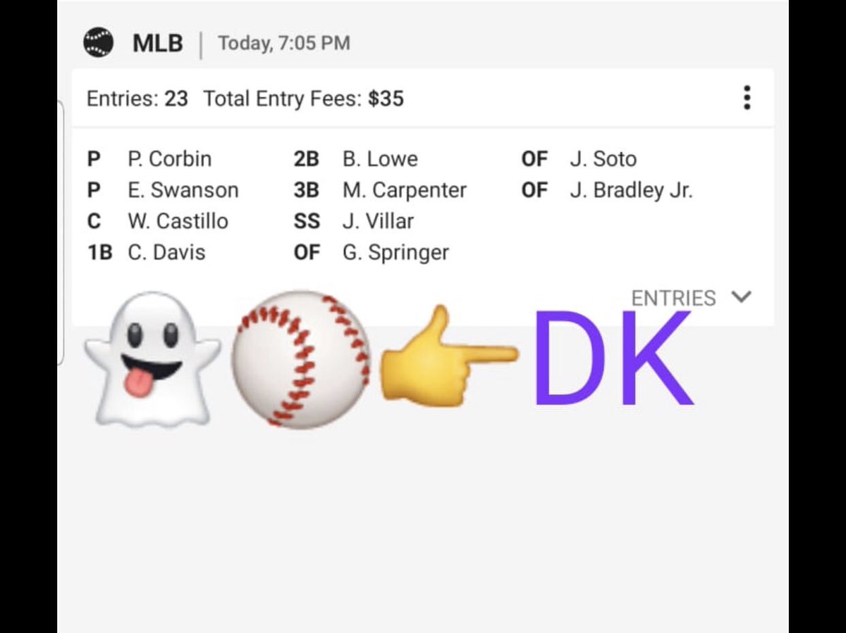ViceDfs's tweet photo. Mlb fd and dk  #dfs #nhl #mma #nbas5 #mlb #free #freelines #FanDuel #draftkings #fd #dk #teamvice #dfslineup #freebie #mma #fantasy #lineup ⁠ #esports #nascar #dfsnba https://t.co/5a4cfGdeXk