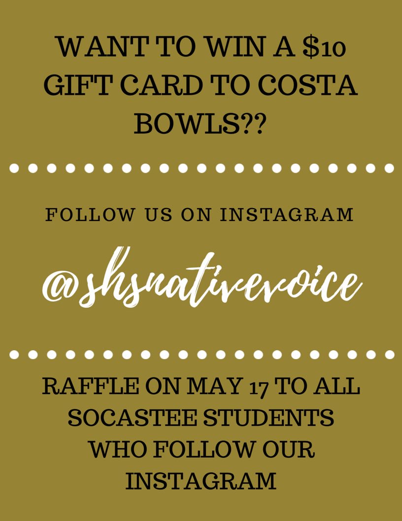 Follow to enter the raffle! The Native Voice wants to give you a gift card!