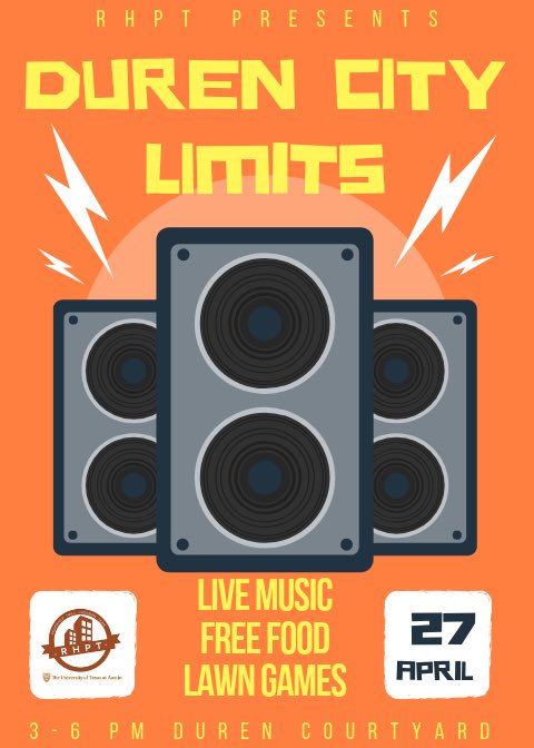 UTRHPT's tweet photo. Duren City Limits! 
This Saturday 3-6
See you all in the Duren Courtyard https://t.co/vD9EHSQQWU