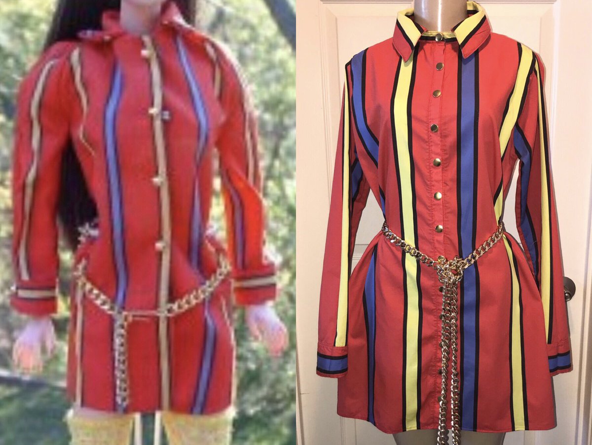 MI7EONE's tweet photo. Got to remake this button up for a client who wanted a replica of this Barbie doll dress in a size 8. Couldn’t find a close enough fabric... so I made it ❤️
#shopmi’leone
#decodeyourstyle https://t.co/w9baRQhhM0