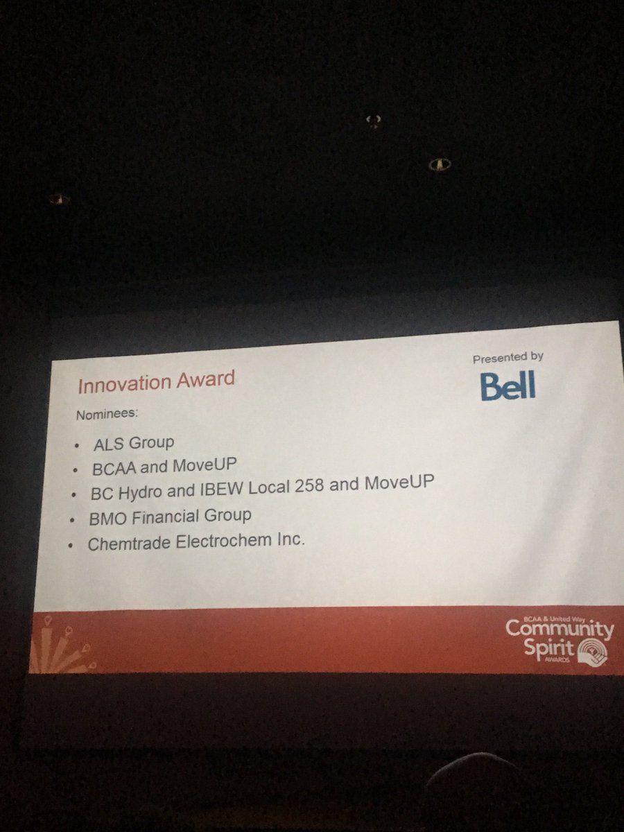 BMO nominated for the United Way Innovation Award!  Great work to all employees in the BC &amp; Yukon Division!  So proud to work for such a great organization that supports our local communities.