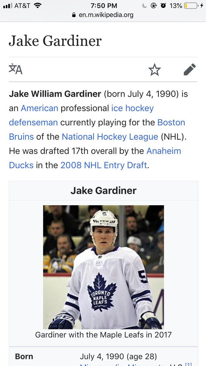 cshorty49's tweet image. I took the liberty of making a necessary change to Jake Gardiner’s profile on Wikipedia.. see if you can spot it...
