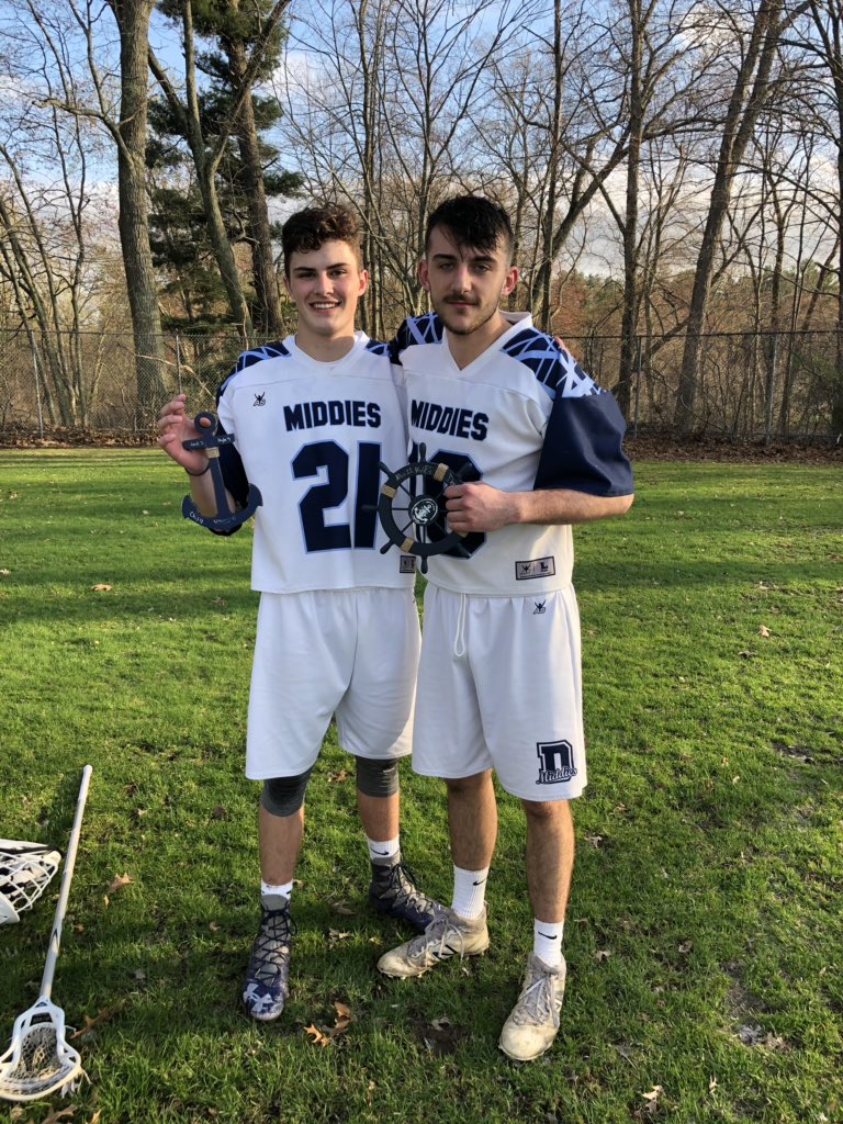 DracutLacrosse's tweet photo. @jaredoco21 picks up the anchor today for picking up 10 ground balls today and @kelleymax18 picks up the wheel for his 7 point performance in today’s win !!@CoachDoyleLax @dracutmiddies @Dracut_Today https://t.co/I1g0iGVPOw