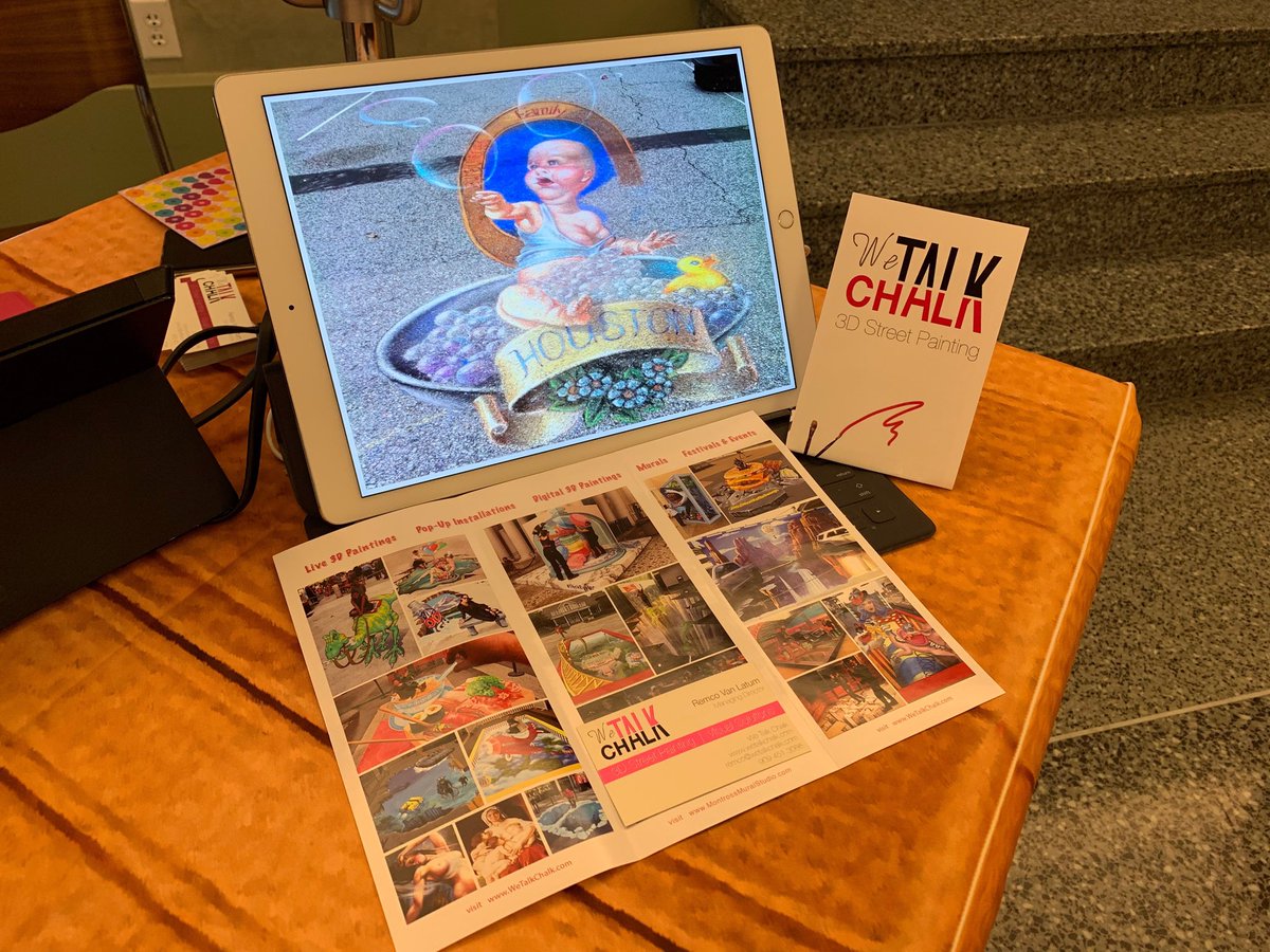 One of the coolest members at Pop Up Business Expo. ⁦<a href="/WeTalkChalk/">WeTalkChalk</a>⁩ creates chalk art &amp; murals to add interesting visual elements to events &amp; conventions.