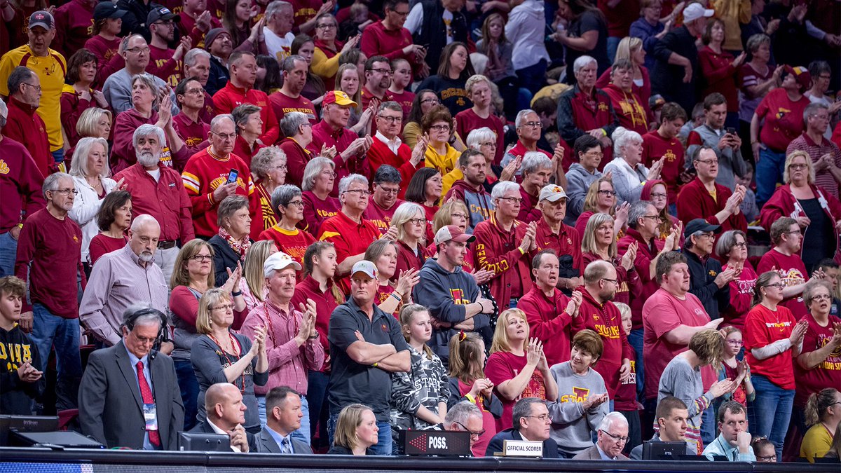 CycloneWBBCamps's tweet photo. The best fans in the country! Iowa State Women’s Basketball averaged 9,573 fans per game. Ranked second in the country. #CyclONEnation https://t.co/dKSE3CMpxK