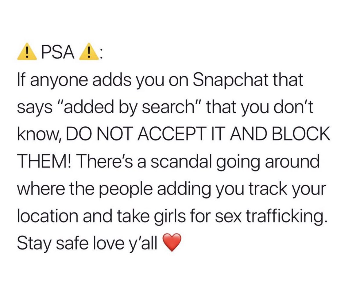 krusti_krabs's tweet photo. PSA if you received a random person try and add you on Snapchat today https://t.co/EC1IlxnoRV