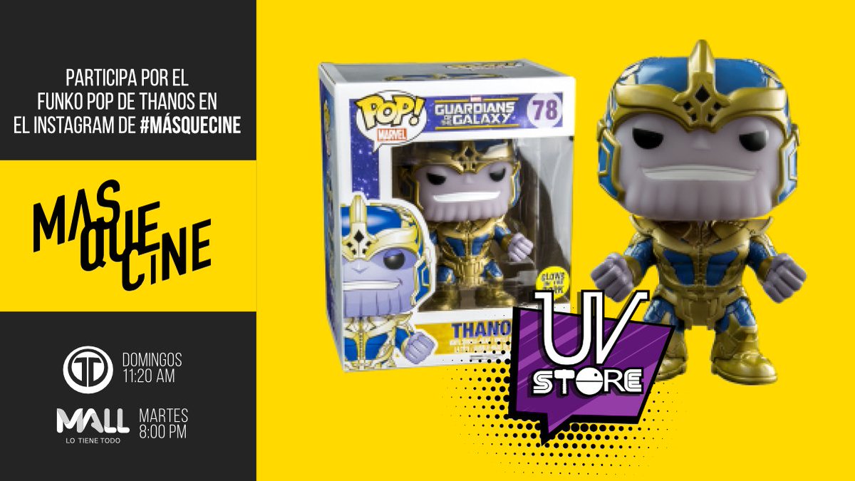 alexmedela's tweet photo. ¡Sintoniza HOY #MásQueCine a las 8pm por @MallTVPTY, disfruta del súper especial que te traemos de #AvengersEndgame y pendientes al Instagram del programa para participar por el Funko Pop de #Thanos gracias a #UVStore! https://t.co/fFGf7fJYnL
