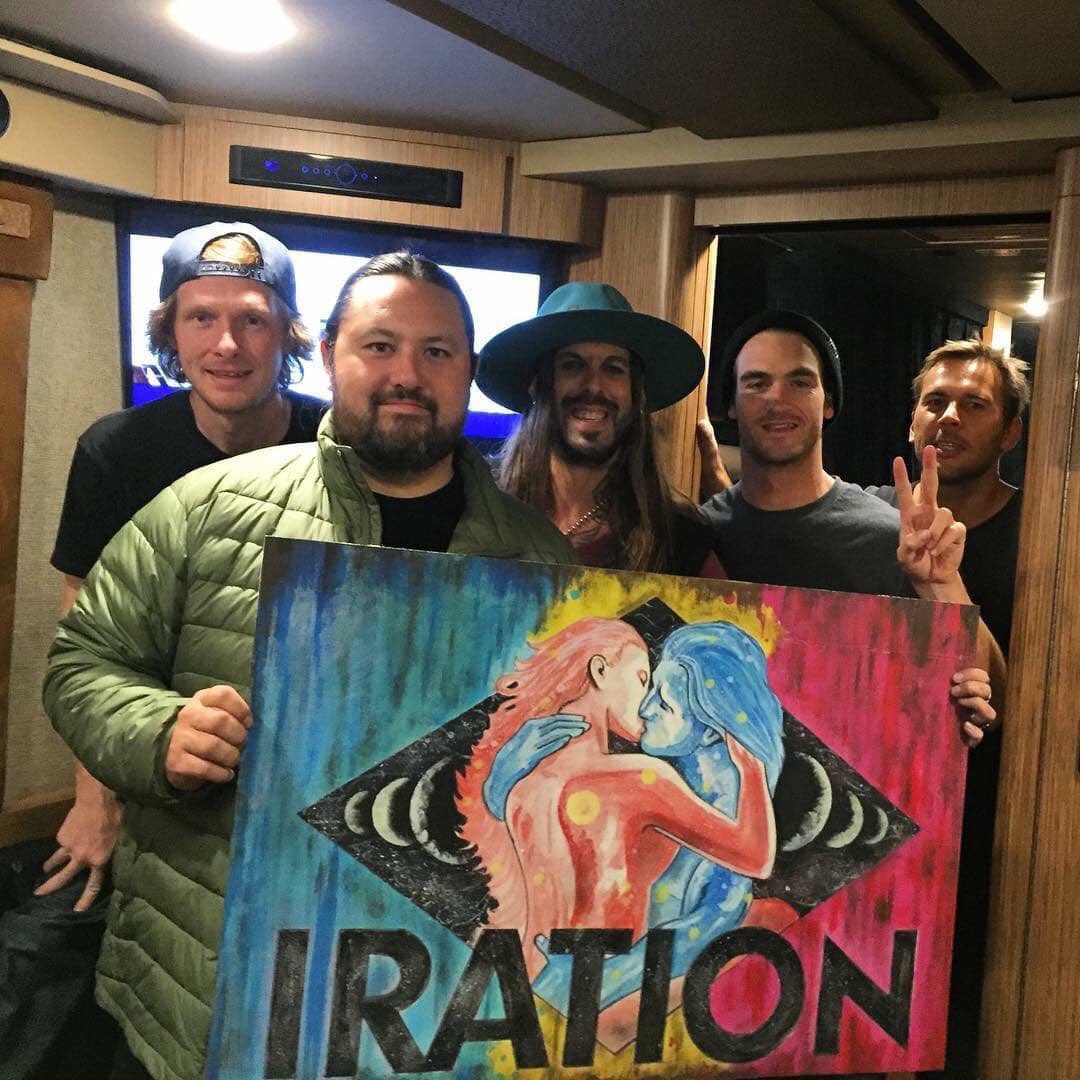 Iration's tweet photo. Stolen Art APB:
Six paintings were stolen from @JimmyOvadiaArt’s work station this past weekend at @onthegrassfest. If you have any information, please contact Jimmy or us at support@irationmusic.com https://t.co/rEhlNrWwzG