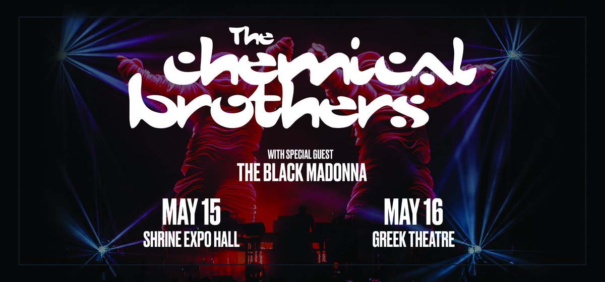 amoebamusic's tweet photo. Want to see the @ChemBros perform in Los Angeles with special guest @blackmadonnachi Thursday, May 16th at @Greek_Theatre? RT and follow us to win tickets. Winner announced at 6:30pm. https://t.co/xXHPpIKafN