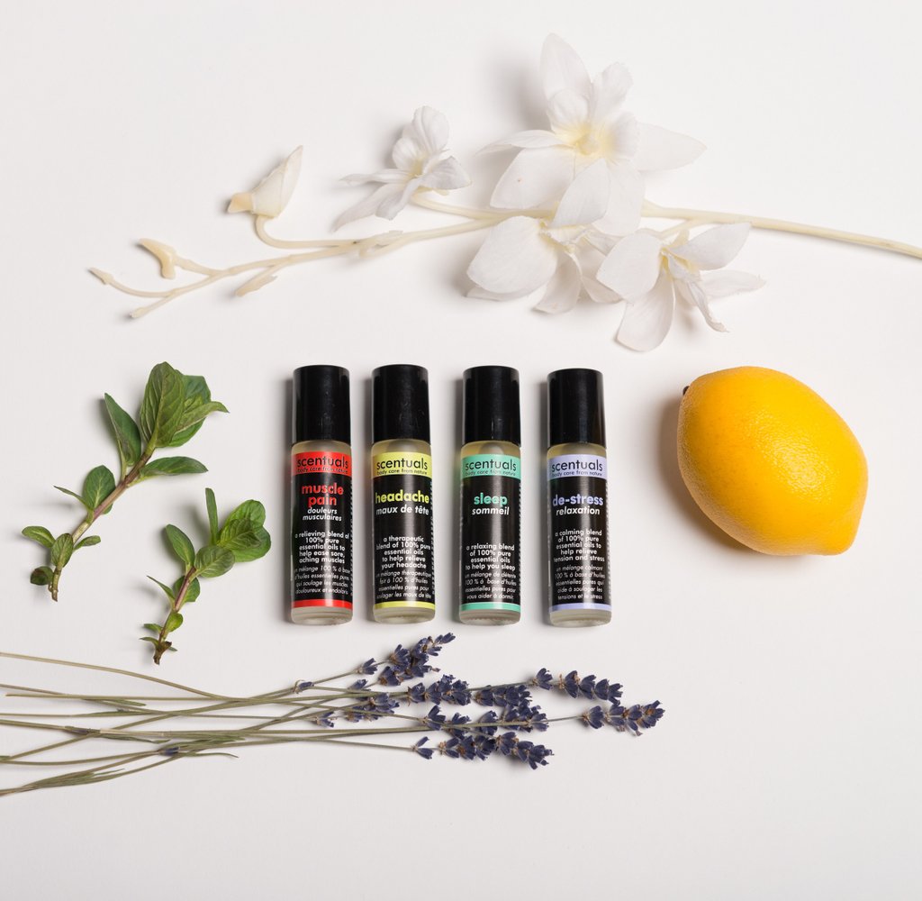 Our Roll-On aromatherapy products are perfect to apply at any time and anywhere. A relaxing, relieving and calming blend of 100% pure essential oils are made to help bring emotional balance, relieve tension, headaches, and promote focusing &amp; stimulating the mind.  #RollOns