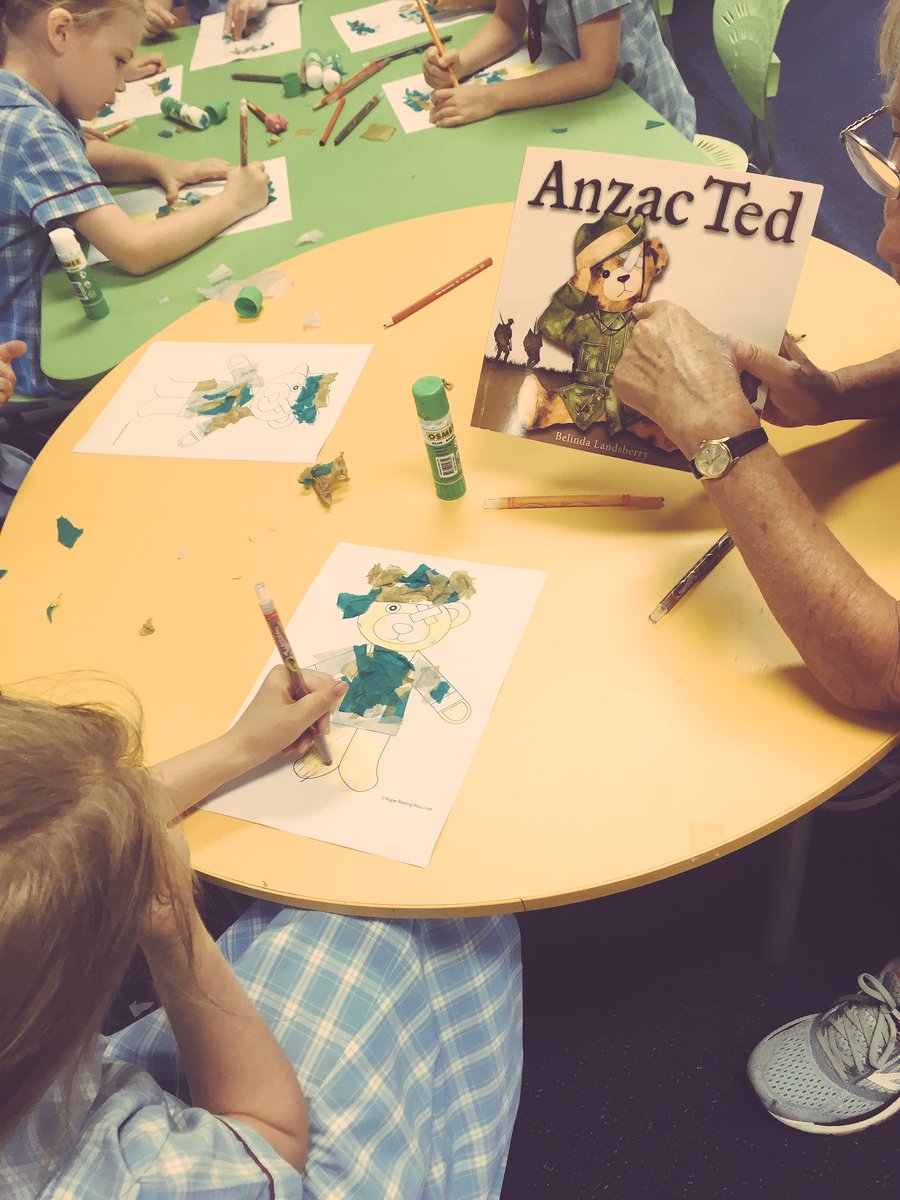 PREPatOC's tweet photo. Our Prep students are learning about the brave soldiers...and a brave little teddy too who fought to protect our country. Lest we forget #learningatoc #AnzacDay2019 https://t.co/ebV8mftV1H