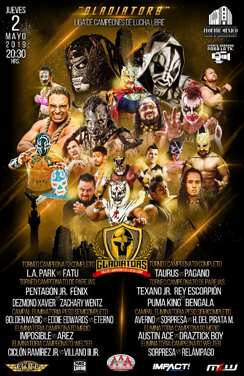 luchalibreaaa's tweet photo. 🔥🔥🔥 CARTEL COMPLETO  #Gladiators 🔥🔥🔥

📅  2 de Mayo | 📍 Frontón México
@IMPACTWRESTLING, @luchalibreaaa, @MLW, @AroLucha y @LuchaElite 🔥🔥
¡NO TE LO PIERDAS!
Boletos a la venta por aquí ⤵️🤙
https://t.co/FZyQ5JZgqc https://t.co/MXW4vAB2im