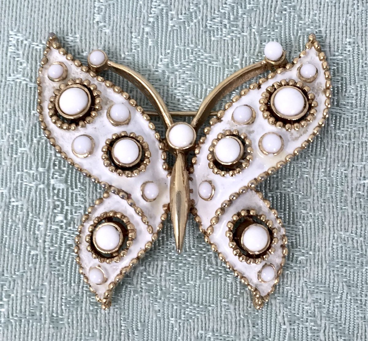 Vintage Trifari White Enamel Butterfly Brooch on #Etsy. Check out The Jewelry Corner at WM #vintagejewelry #vintagebrooch #butterflybrooch etsy.com/listing/701010…