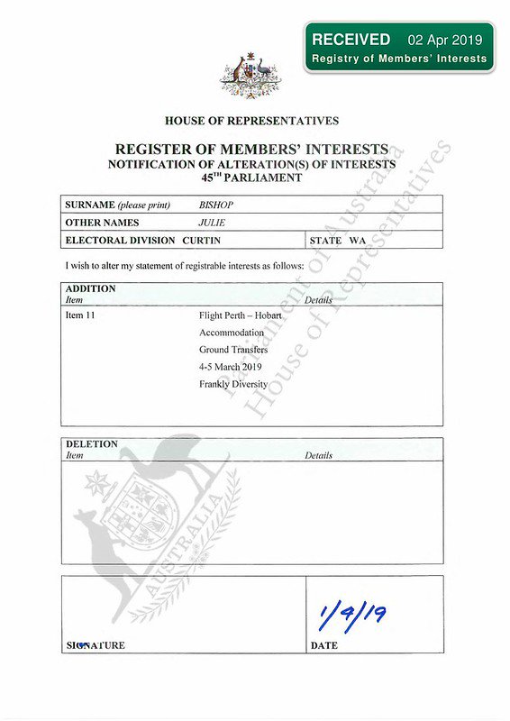 New page detected on the register of Hon Julie Bishop MP. Help make these disclosures searchable here: burntheregister.com/project/bishop…