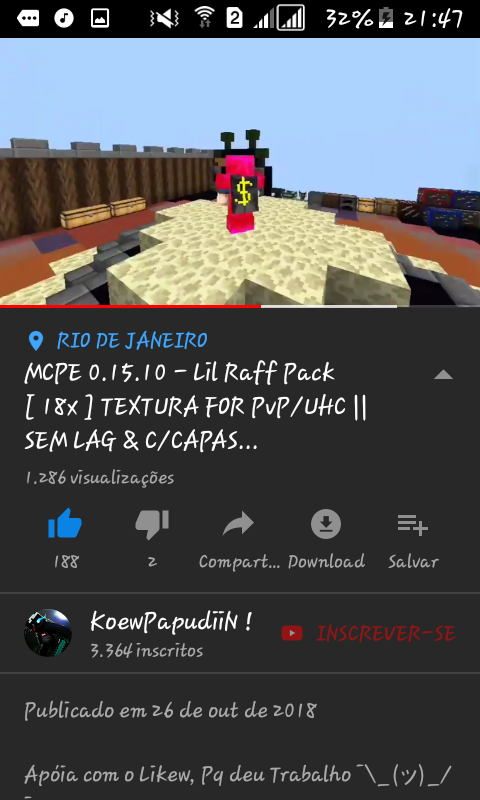 2018 isso foi. Já tem um minecraft dele atualizado no canal e é de 2019, Como eu falei Kkkkk já fiz pra recayd mob pra vários na cena aí. E o primeiro da cena tinha que ser o 
<a href="/bcraff1/">BC Raff</a>