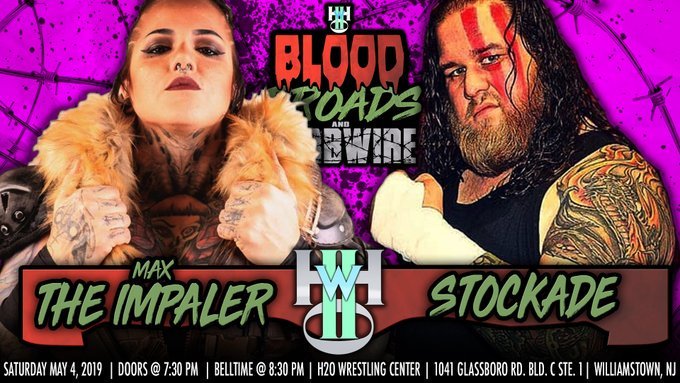 RobKovach999's tweet photo. THIS SATURDAY Williamstown NJ @H_2_0WRESTLING WH20 BLOOD BOARDS &amp; BARBED-WIRE with @TerraCalaway @Gabbity @brittanyblake_ @bloodyxadorable @IamGabbyGilbert @_hernameismax_ @AMYLEE869 @JennyRose_JRo @SeanH_H2O @StockadeSDMF @LowlifeLouie @TremontCZW &amp;More https://t.co/Fy2gw0GpPF