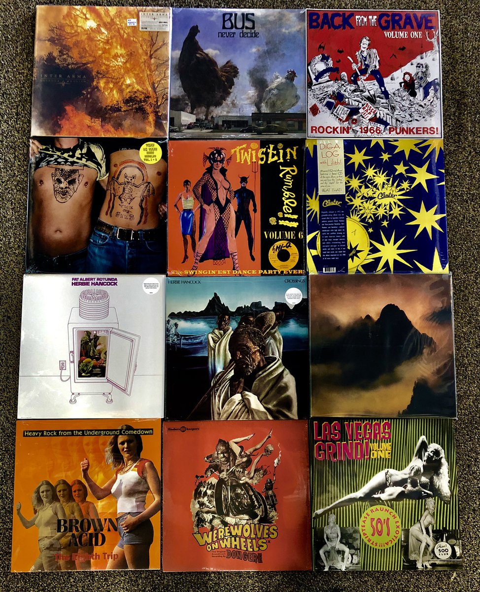 AghartaRecords's tweet photo. Check out these Sweet Arrivals @AghartaRecords @INTERARMA804 #BUSband #backfromthegrave @TheeOhSees #cluster @herbiehancock #deadtoadyingworld @EasyRiderRecord #Brownacid V8 #werewolvesonwheels #lasvegasgrind https://t.co/i52nxABKls