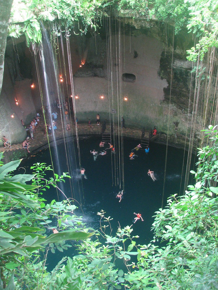 MiTravelCo's tweet photo. Cenote Ik-Kil is a massive, magical sinkhole in Mexico that is adorned with mini waterfalls and hanging vines. The sinkhole’s depth is over 130 feet. Who wants to see it in person?
#Mexico #CenoteIkKil #Magical #SinkholeWaterfalls #Vines #Visit #Travel #MITravelCo #CruisePlanners https://t.co/Ay5AXBomkf