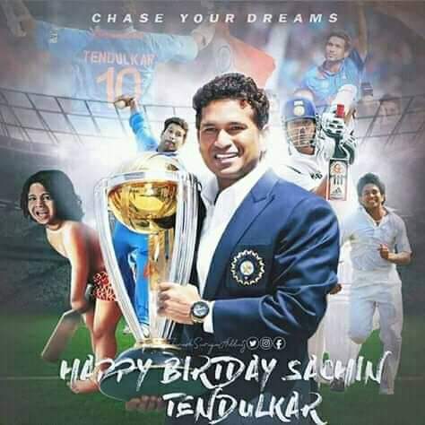 Wish u a very very happy birthday to you my favorite person 
Love u Sachin Tendulkar 