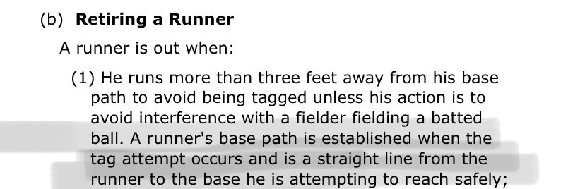 AYoungUmp's tweet photo. @adleonard11 @DigitalNuggetz @DodgersMemes66 @MLB Tag attempt at :08, easy no call. batter runner already jumping out the way when tag attempt occurs. Draw the line from BR to first base and it is clear he wasn’t out of base path. #3rdteam #umpiresrule #rule509b https://t.co/IWuZjZilU9
