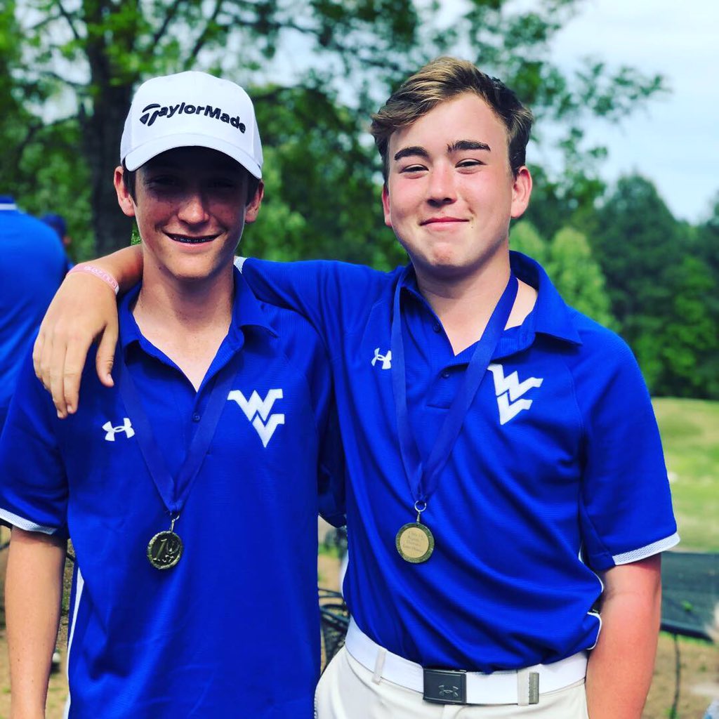 wv_golfteam's tweet photo. Boys won district today for the first time in school history with a team score of 345!! Parker Todd was the top score for the tournament with an 82! #hillandaleherewecome #readyforstate #goals https://t.co/02f6hyY87H