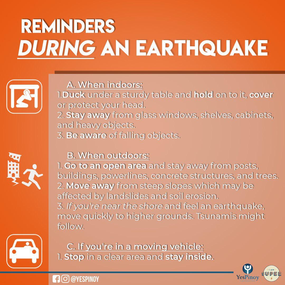 dingdongdantes's tweet photo. Early today aftershocks have been felt in Zambales and Pampanga. It's high time for every Filipino to make disaster preparedness a way of life. Here are some reminders for you and your family's safety! Stay alert and God bless! #IamSuper #DisasterPreparedness #GoBag https://t.co/LDCOcIDeux