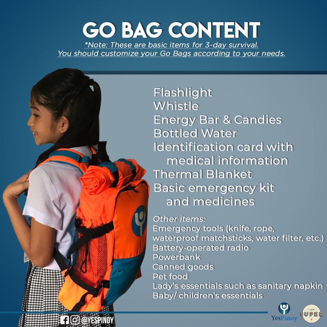 dingdongdantes's tweet photo. Early today aftershocks have been felt in Zambales and Pampanga. It's high time for every Filipino to make disaster preparedness a way of life. Here are some reminders for you and your family's safety! Stay alert and God bless! #IamSuper #DisasterPreparedness #GoBag https://t.co/LDCOcIDeux