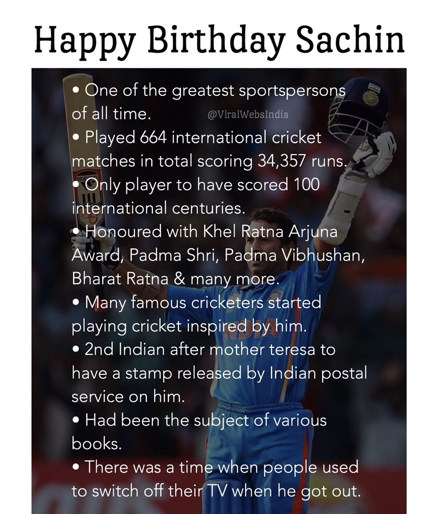 Happy birthday Sachin Tendulkar! 