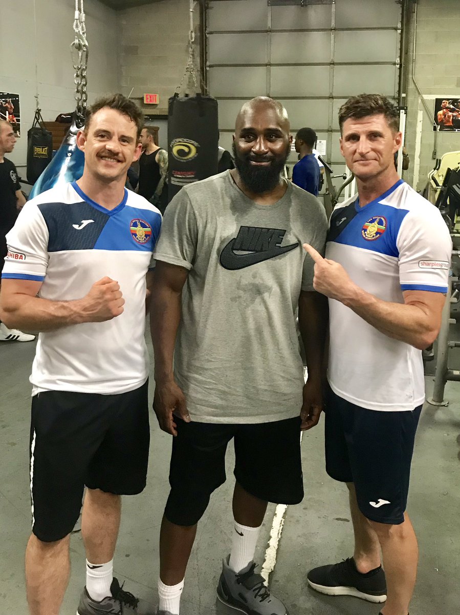 DrinkRM's tweet photo. Another outstanding day for @The_RMBA in @teamgaryrussell gym. WBC Champ @mrgaryrusselljr a true professional...CLASS ACT! Champions and future champions working shoulder to shoulder! @theRMcharity @RoyalMarines #VGII @ColMikeTanner @AnthonyOgogo https://t.co/AT7D85y0he