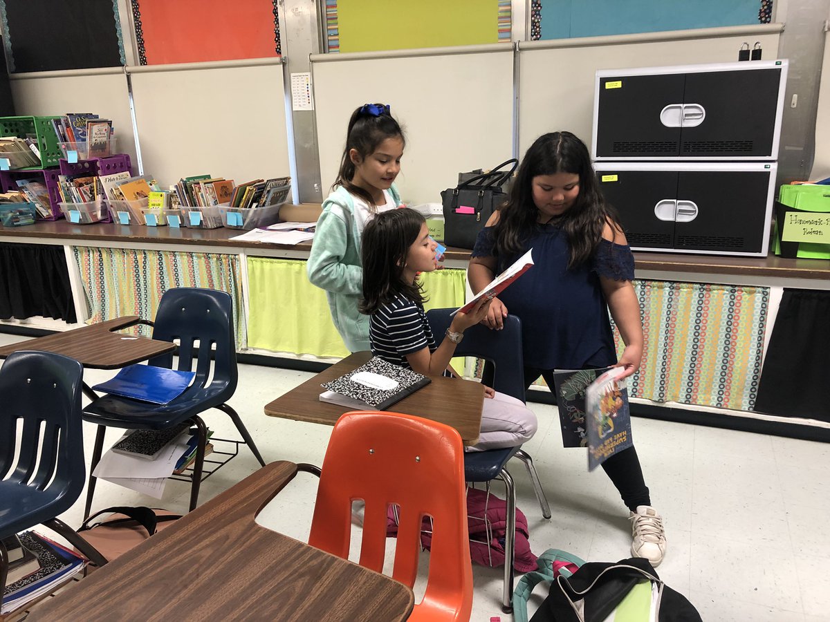 MrsEdkind's tweet photo. LWL practicing reading skills on peers in anticipation of visiting classrooms to share books and the love of reading with younger students. These girls have skills! #betheone #IAmLamar #IAmWfisd #LikeALeader @LamarElementary @MindyTedford @knichols_karen @LE4GoodThings https://t.co/rjKcbOKz7a