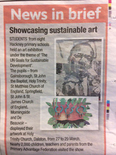 PrimaryAdv's tweet photo. We were really happy to see the @PrimaryAdv art exhibition feature in the latest issue of #hackneytoday - @TateModen here we come..... https://t.co/bH4IbD8gOr
