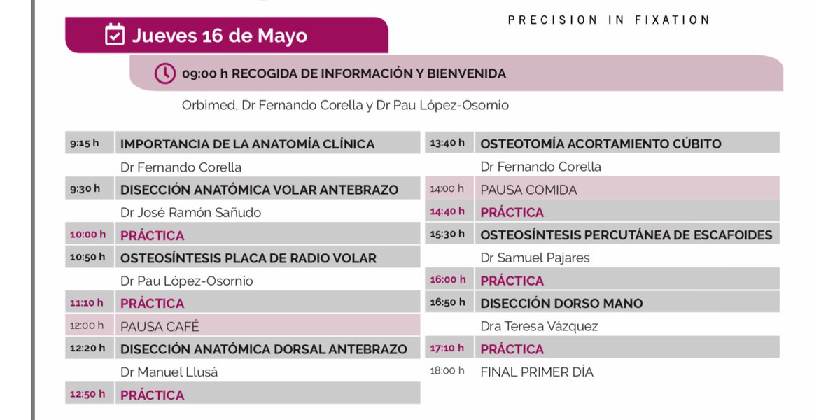Dr_Corella's tweet photo. El 16-17 de mayo haremos la segunda edición del curso de disección anatómica y osteosintesis de muñeca y mano en el centro de donación de cuerpos de la UCM. 

Toda la información en:
https://t.co/GMwXm4NGRP https://t.co/iqEasziuJP