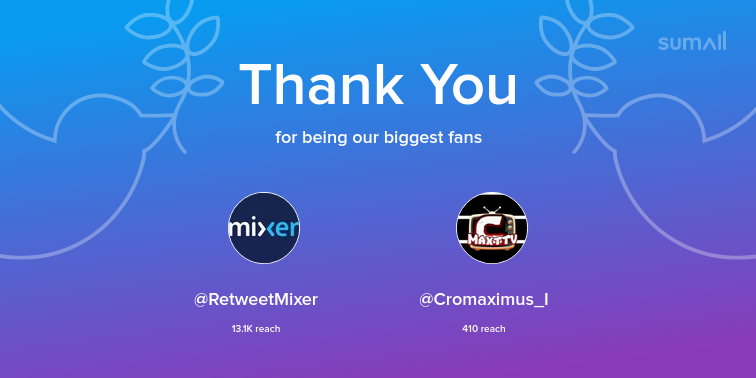 PappyRedBtw's tweet photo. Our biggest fans this week: @RetweetMixer, @Cromaximus_I. Thank you! via https://t.co/AnazPzwT2z https://t.co/zsO12BIbuz
