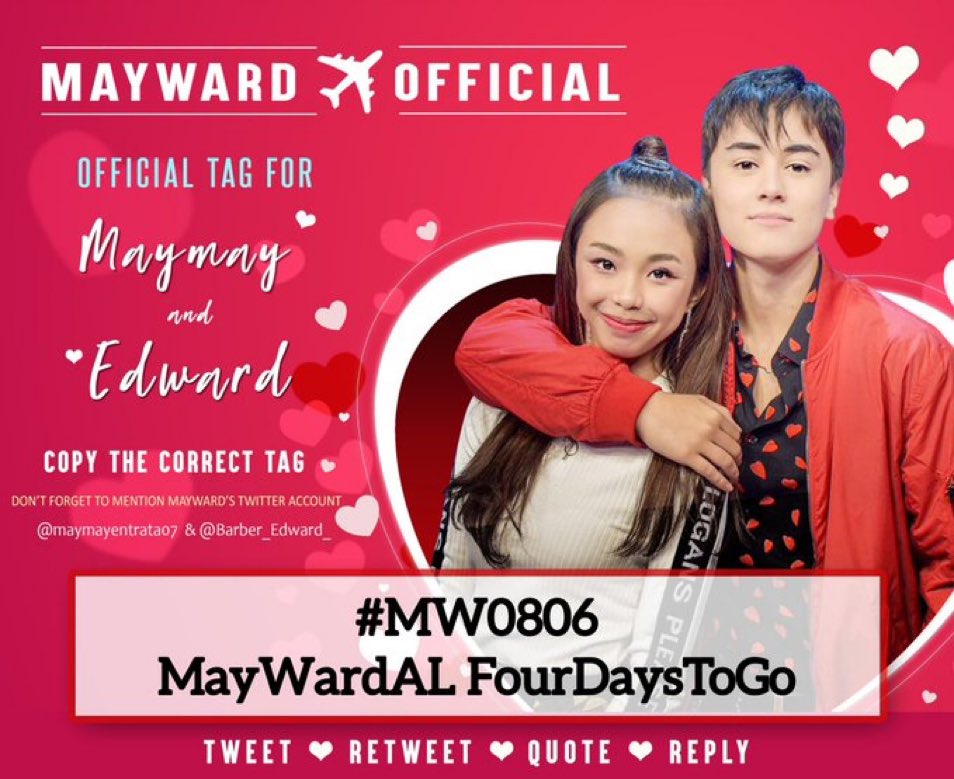 Mayward4lifee's tweet photo. OFFICIAL TAGS FOR TODAY:

#MW0806
MayWardAL FourDaysToGo https://t.co/QpZC0PD3Kt