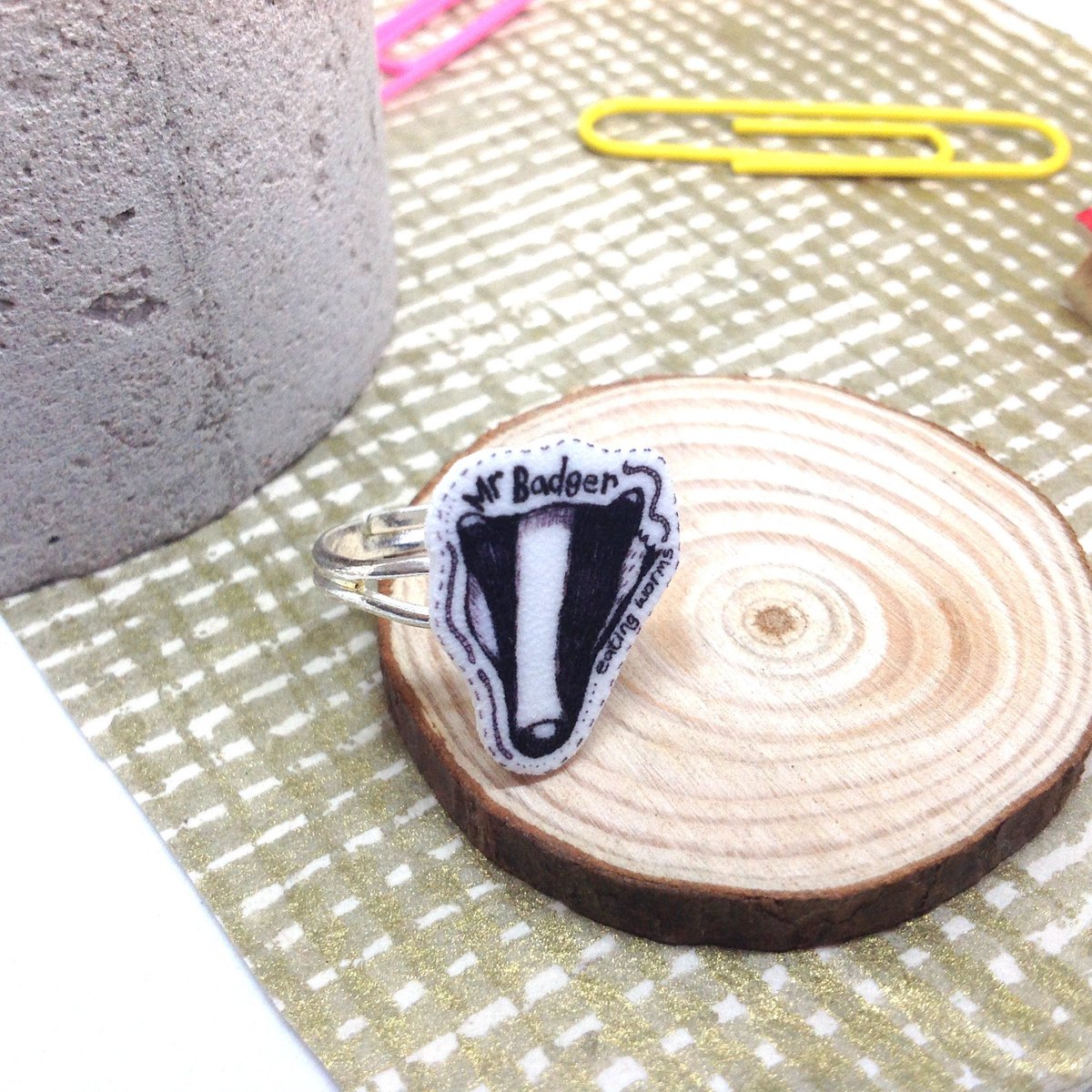 buck_lj's tweet photo. Badger Ring, Shrink Plastic, Adjustable Ring, Animal Jewellery, Wildlife Lover, Nature Jewelry, Quirky Gift for Her, Unique Gift for Friend. https://t.co/7luZFkG8dq #Etsy #Slumbermonkey #CuteRing https://t.co/gu1bm1hDLT