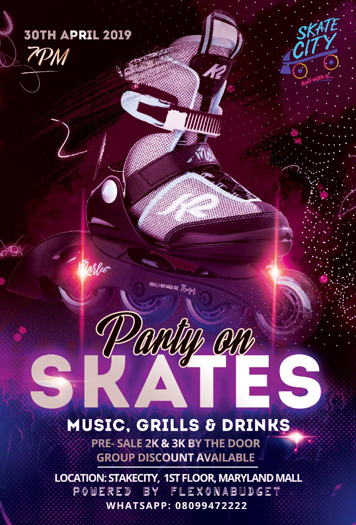 You can have some fun into worker's day..
#PartyOnSkates
#FlexOnABudget
#nothingtodoinlagos
#lagosweekenders. Please help RT