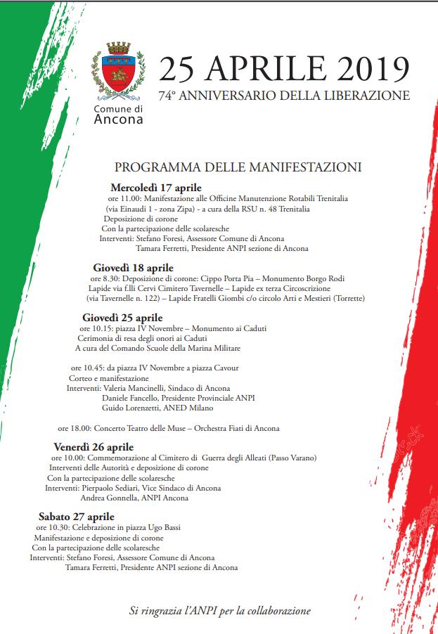 Il #25aprile dalle 10,15 in Piazza IV Novembre la deposizione delle corone ai caduti e il corteo fino a Piazza Cavour. Appuntamenti anche venerdì 26 e sabato 27 A questo link bit.ly/2KxImnK il programma completo #Liberazione