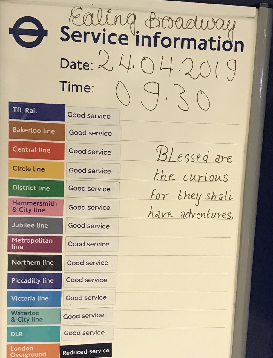 mba_cass's tweet image. @TfL Loving words of wisdom at Ealing Broadway this morning 👍😊#curiosity #ExplorersMindset #QueenoftheSuburbs