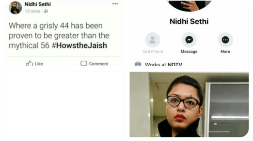 139^^Just for the sake of archiving, here are the screenshots of what Nidhi Sethi, Deputy News Editor at  #NDTV said in the aftermath of the  #PulwamaAttack.A truly sick mentality, this.