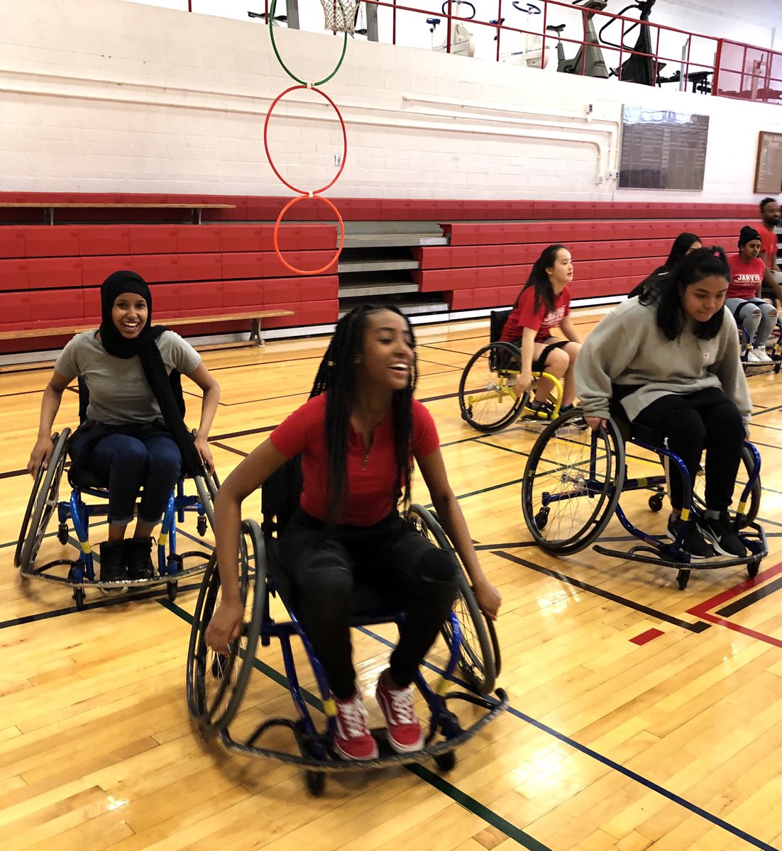 hmrunner's tweet photo. @jarvistdsb @JCIathletics @ONPARANETWORK @HPE_TDSB #Disabilityawareness #sportchair #shirkaisawesome #learningSpace #PPL1O @teachersmatter #appreciation A fantastic learning opportunity with @ONPARANETWORK and our students using sport chairs. So thankful for this opportunity. https://t.co/gH0kLDqCw8