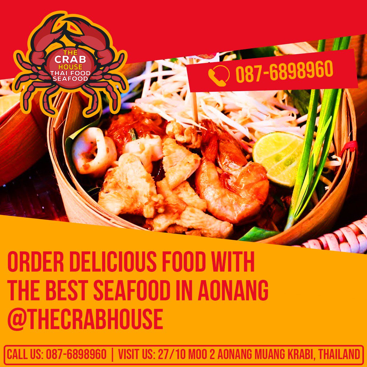 Order Delicious Food with the best #Seafood😋 in #AoNang -The Crab House
Call Now📲087-6898960
💁‍♀️27/10 moo 2 AoNang Muang Krabi,Thailand
#DeliciousSeaFood #KrabiDinner #PerfectLunchPlaceAoNang #DeliciousSnacksDrinkLoversAtAoNang #AoNang #Thailand #Krabi #PerfectMorningBreakfast