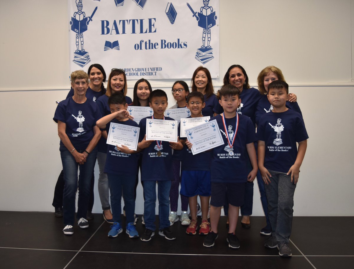 MurdyElementary's tweet photo. The Battle of the Books was a great success!  We are so proud of all the students who participated!  Congratulations!!  A special thank you to Mrs. Larsen and Mr. Jesse for helping our students to prepare. #Murdypride #GGUSDPride #battleofthebooks https://t.co/NIr3BYie0A