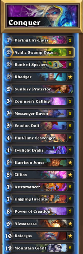 Skambo_HS's tweet photo. "Is there really any good reason to play weak dragons, mind control techs or 7-mana 2/7 taunts in conjurer mage?"

No there isn't 🤠

(14-5, 73.7%)

AAECAf0EBsUE+waQB6CAA5aaA4qeAwyKB+EHjQjO7wK38QLD+ALi+AKZ/wLNiQPnlQODlgOgmwMA

#WeConquer https://t.co/lUWHErrxV0