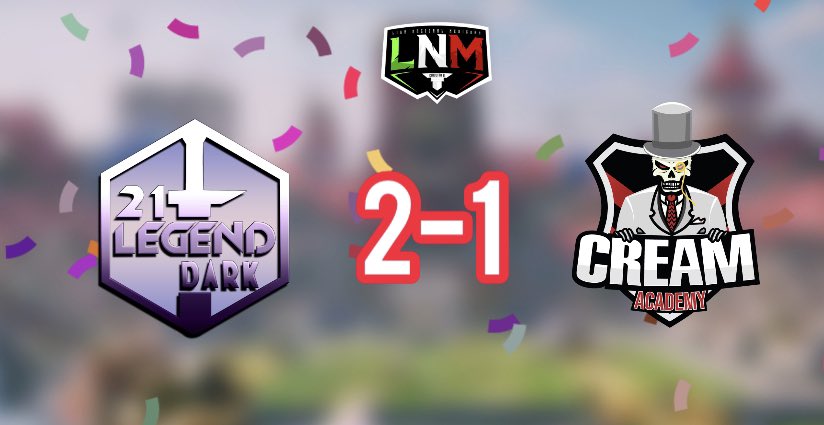 🔥VICTORIA🔥

El día de hoy logramos llevarnos la victoria ante un fuerte rival👏🏻

🆚 <a href="/Cream_EsportsGG/">ChichasLocas</a> Academy
🏆 <a href="/oficialLNM/">LNM Circuito A  🇲🇽</a> 

Representándonos:
🎖🙎🏻‍♂️@erandi685 MVP
     🙎🏻‍♂️@Diego_XX_03 
     🙎🏻‍♂️<a href="/NickeMx/">NickeMx</a> 
     🙎🏻‍♂️@EstebanPlayerCR 

〽️ Seguiremos avanzando!

#AlwaysDark #Go21