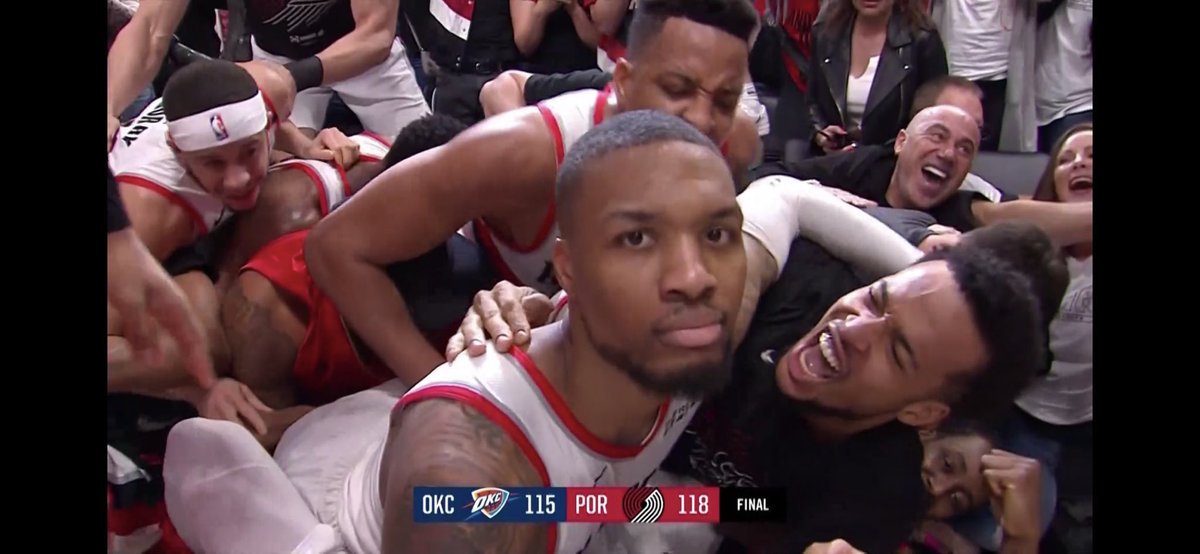 skundrick's tweet photo. Calm in storm #NBAPlayoffs #DAMETIME https://t.co/vvAzc0xE4D