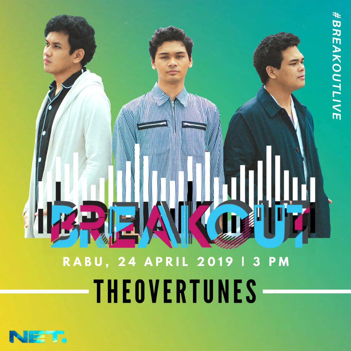 BreakoutNET's tweet photo. Hey hey hey! Hari ini bakal seru banget loh! Karena bakalan ada @TheOvertunes yang akan nemenin @gheaindrawari10 di #BreakoutLive hari ini!
Dont miss it, jam 3 sore hanya di NET! https://t.co/mDPtanIVT2